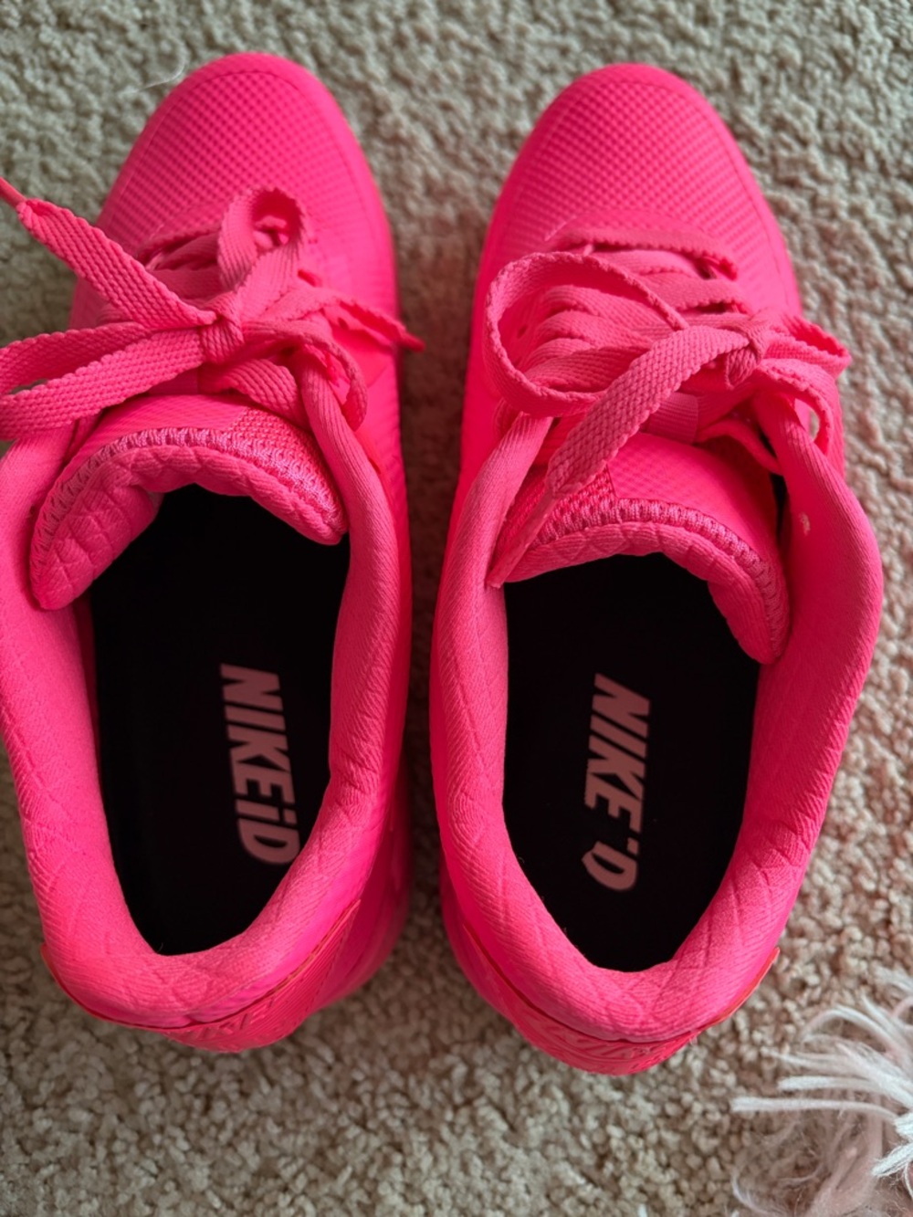 Nike ID Women's Hot Pink Air Cushion Sneakers - Picture 3 of 7